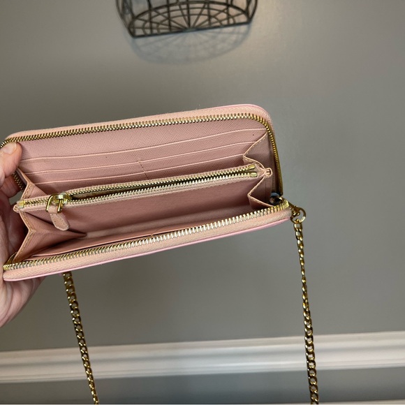 Prada Light Pink Bow Saffiano Leather Zippy Wallet - Picture 7 of 15